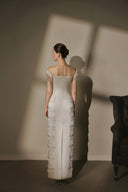 ARTI APPAREL • Mireva Soft Taffeta Lace-Embellished Beaded Gown