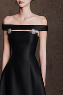 SANT SOUCI • Sienna Crystal Embellished Off-Shoulder Taffeta Midi Dress