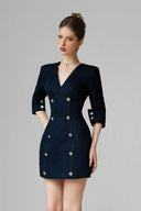 Navy Evandra Mini Dress for women, from Calista, The Viet Concept 