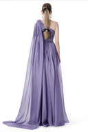Amethyst Crystal Bow Draped Cape Gown for women, from MR CRAZY & LADY SEXY, The Viet Concept 
