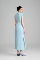 Aster Sheath Cap Sleeved Polyester Ankle Length Dress for women, from Maison Des Copains, the Viet Concept 