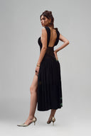 Black Venerdì Midi Dress for women, from La Vierge, The Viet Concept 