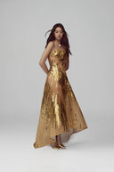 Gold Bronze Aurielle Maxi Dress for woman, from POEM, The Viet Concept 
