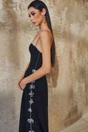 Crystal Bloom 3D Floral Spaghetti Strap Maxi Gown for women, from L'SCARLETT, The Viet Concept