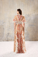 L'ALLÉE • Baroque Lace V-Neck Chiffon Maxi Dress