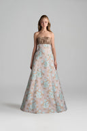 IHF STUDIO • Celestine Floral Brocade & Silk Taffeta A-Line Dress