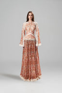 L'ALLÉE • Baroque Pleated Flared Sleeve Maxi Dress