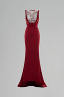 Céleste Handcrafted Draped Silk Lace Evening Gown for women, from DANG PHONG DESIGNER, The Viet Concept
