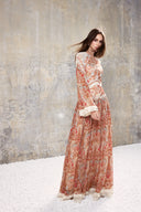 L'ALLÉE • Baroque Pleated Flared Sleeve Maxi Dress