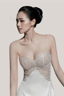 White Fleur Lace Long Dress Side Sklit for women, from DORO, The Viet Concept 