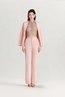 Genesis Blush Crepe Gown with Crystal Cape for women, from DO LONG, The Viet Concept 