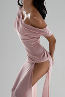  Light Pink Natalie One-shoulder Maxi Dress for women, from Huelley Rose, The Viet Concept 