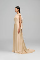 Siraile Sculptural Pleated Maxi Dress for women, from Guyehi Studio, The Viet Concept 
