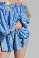 Blue Off Shoulder Chiffon Shirt for women, from Xita, The Viet Concept 