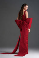 IHF STUDIO • Floral Garden Lace Column Dress with Statement Back Bow