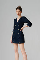 Navy Evandra Mini Dress for women, from Calista, The Viet Concept 