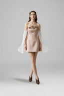LINH PHUNG • Amora Off-Shoulder Satin Corset Mini Dress