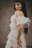WHITE PLAN • Alma Imperial Voile Train Dress