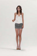 Rini Tailored Cotton Twill Mini Skirt for women, from HUELLEY ROSE, The Viet Concept 