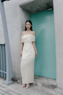White Lasvian Midi Dress for women, from WHITE PLAN, The Viet Concept 