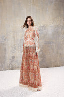 L'ALLÉE • Baroque Pleated Flared Sleeve Maxi Dress