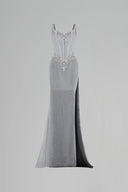 Aura Crystal Hand-Embellished Mesh Cup Maxi Dress for women, from DANG PHONG DESIGNER, The Viet Concept