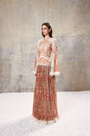 L'ALLÉE • Baroque Pleated Flared Sleeve Maxi Dress