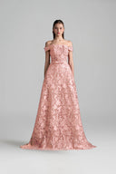IHF STUDIO • Roselle Floral Lace Off-Shoulder A-Line Gown
