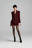 Embroidered V-Neck Tweed Jacket for women, from KEIRA TONG, The Viet Concept