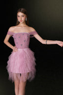 Adeline Off-Shoulder Corset Mini Dress for women, from JOSEPHINE, The Viet Concept 