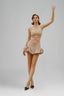 Mocha La Fata Mini Dress for women, from La Vierge, The Viet Concept