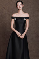 SANT SOUCI • Sienna Crystal Embellished Off-Shoulder Taffeta Midi Dress