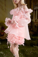 Rosalie Couture Pink Organza Mini Dress for women, from MADDY HATES ROSE, The Viet Concept