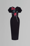 Blossom Noir Midi Dress for women, from Tiny Ink, The Viet Concept 