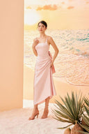 Zuri Silk Satin Asymmetric Evening Gown for women, from 21SIX, The Viet Concept