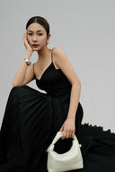 Black Lenoir Strap Maxi Dress for women, from Guyehi Studio, The Viet Concept 