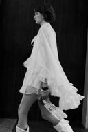 Monarch Cape Ruffle Mini Dress for women, from WHITE PLAN, The Viet Concept
