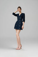 Navy Evandra Mini Dress for women, from Calista, The Viet Concept 
