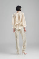 Sand Ruffled V-Neck Blouse for women, from Must Have, The Viet Concept 