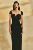 Crystal Beaded Poly Crepe Maxi Evening Dress for women, from L'SCARLETT, The Viet Concept