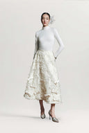 Imperial Bow-Embellished Tweed Jacquard Midi Skirt for women, from HOBB, The Viet Concept 