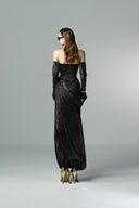 Noctiflora Luxe Convertible Lamé Dress-To-Pant Gown for women, from SORAMAME, The Viet Concept

