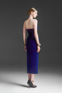 Lumirel Celestia Halter Velvet Jacquard Sheath Midi Dress for women, from MAISON DES COPAINS, The Viet Concept 