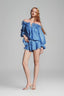 Blue Off Shoulder Chiffon Shirt for women, from Xita, The Viet Concept 