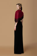 Éloria Dark Green Cape Bustier Column Evening Gown for women, from IHF ATELIER, The Viet Concept