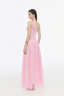Mila Blush Draped Cape Gown for women, from JOSEPHINE, The Viet Concept 