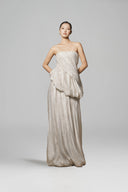 Serene Lucent White Draped Chiffon Maxi Dress for women, from BYDI, The Viet Concept