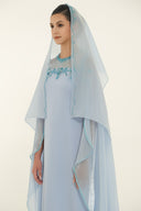 HAYTAN • Azure Spiral Crystal Embellished Polyester Hijab