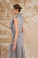 ROSEE de MATIN • Sleeveless Iris Pleated Set
