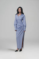 Sailing Asymmetric Ruched Silk Shirt Dress for women, from KEIRA TONG, The Viet Concept 